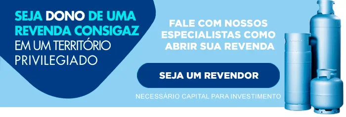 Imagem promocional incentivando a se tornar revendedor da Consigaz.